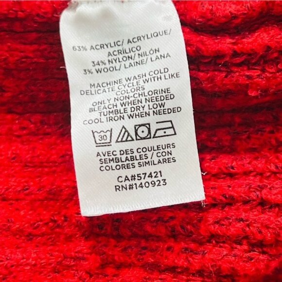 Ann Taylor LOFT Pullover Red Knit Stretch Sweater Dress Wool Mix Size Large - Picture 10 of 10